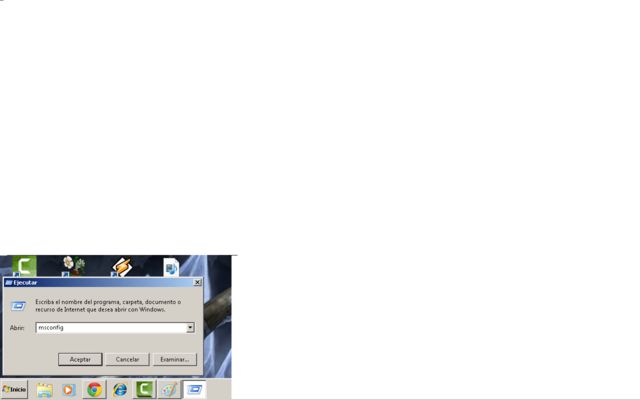 en el ejecutador ponemos msconfig