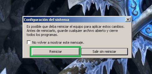 le damos en reiniciar