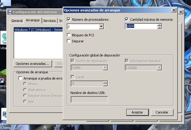 en cantidad de memoria ponemos lo maximo que tenemos